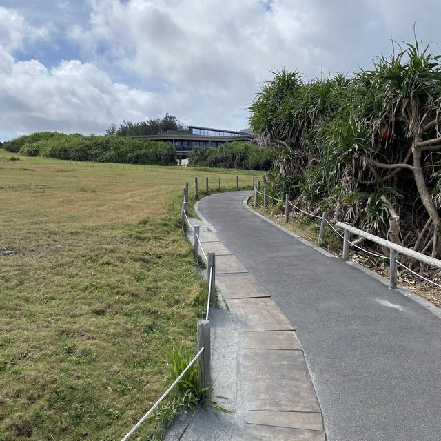 沖縄本島「万座毛」芝生の野原が万座毛、海の景勝地が像の鼻