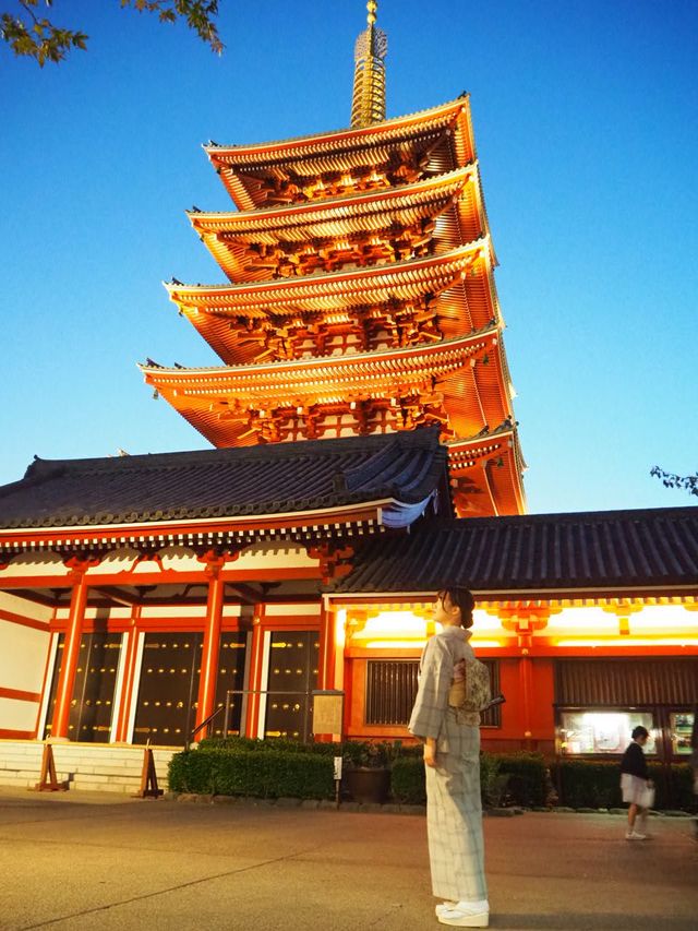 【東京(浅草)】夜の浅草は幻想的✨あまり人がうつらない写真スポットも！