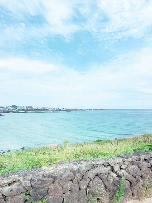 🏖에메랄드빛 해변과 ⛰초록빛 오름의 조화! 함덕해변