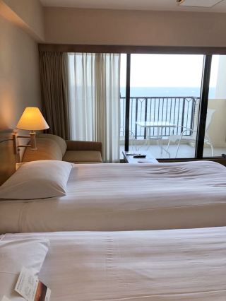 A hotel with a view of the Naruto Bridge in Tokushima.