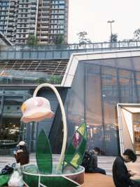 香港🇭🇰元朗｜市區的白鷺花園🌿商場露天休憩空間
