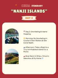 Nanji Islands itinerary 
