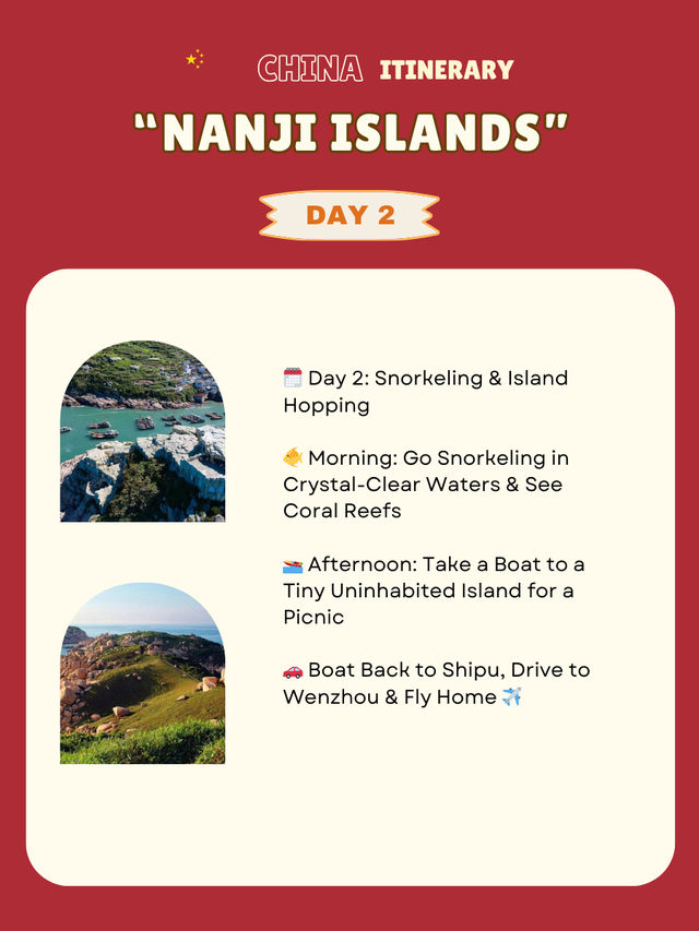 Nanji Islands itinerary 
