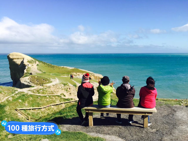 📍紐西蘭。【穿越岩壁的祕密沙灘】Tunnel Beach隧道裡藏著南島的海邊驚喜
