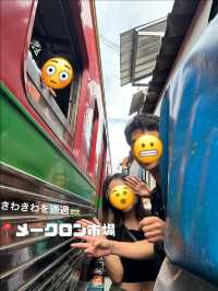 タイ🇹🇭バンコク近郊✨電車がスレスレ通る！🚃メークロン市場