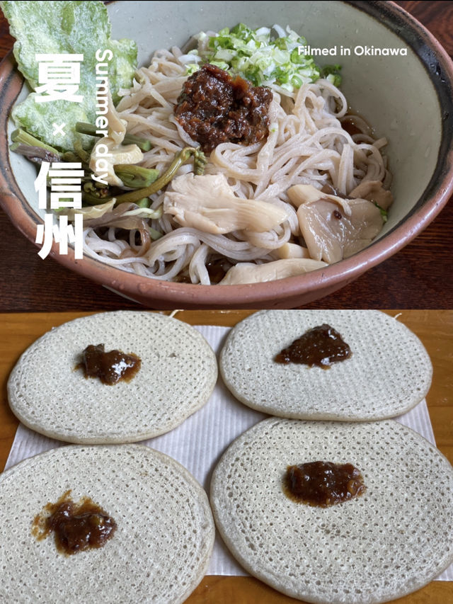 【夏旅×信州2泊3日】  安曇野で人気の蕎麦店 太めの手打ち麺と大きな明日葉天ぷら
