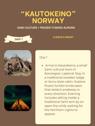 노르웨이 카우토케이노의 툰드라 오로라 매직