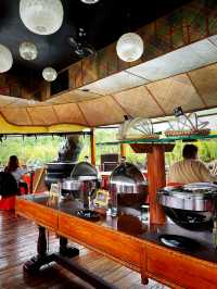 Have you tried eating a buffet while cruising in a Jungle River?