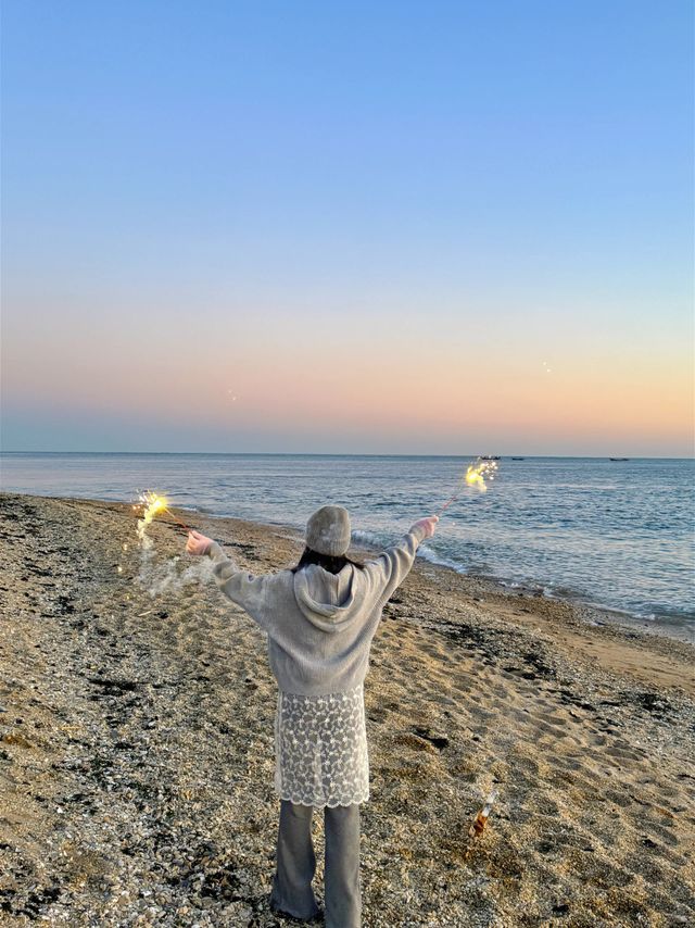 浪漫的氛圍感海邊日落答應我!!!