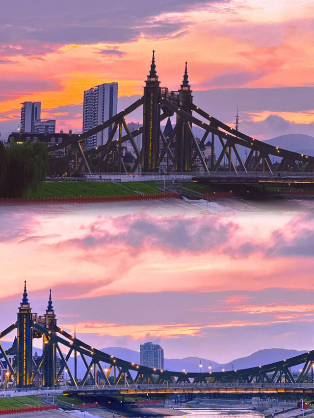 在南京！夕陽下的愛心橋真的很浪漫哎