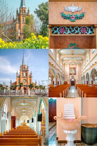 Check out this hidden landmark next to the rapeseed flower fields of Shanghai's century-old Gothic Catholic Church.