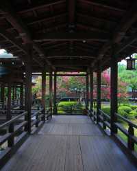 Beautiful temple with autumn foliage