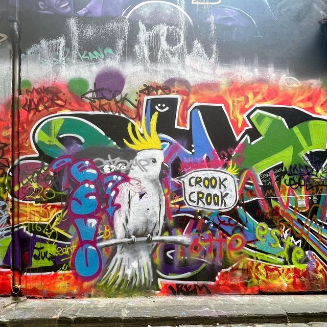 The famous street arts at Hosier Lane 