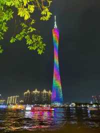 Guangzhou's Illuminated Cityscape: A Night of Towers and Bridges
