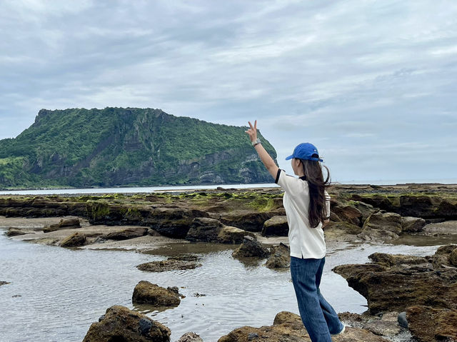 제주에서 가장 그림 같은 바다 🌊 성산일출봉 보이는 광치기해변