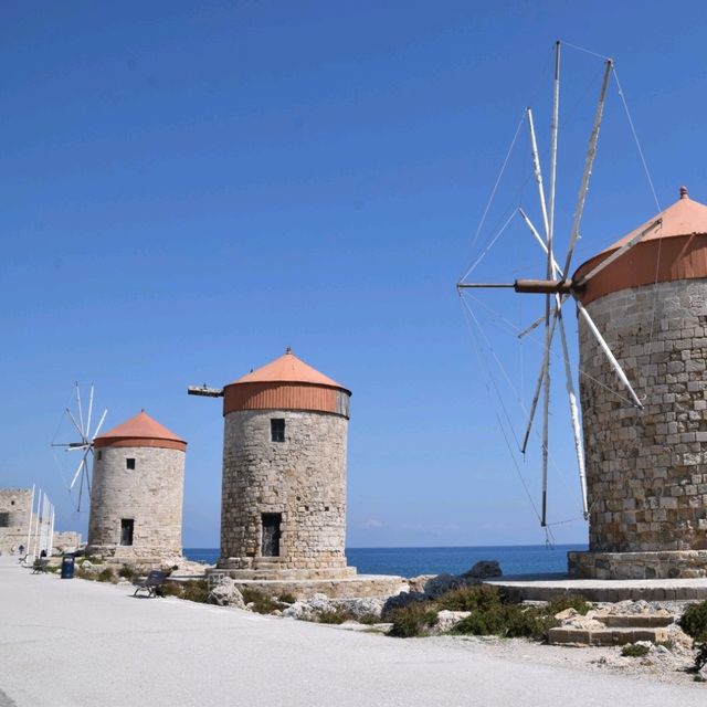The windmills of Rhodes Old Port