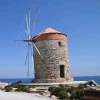 The windmills of Rhodes Old Port