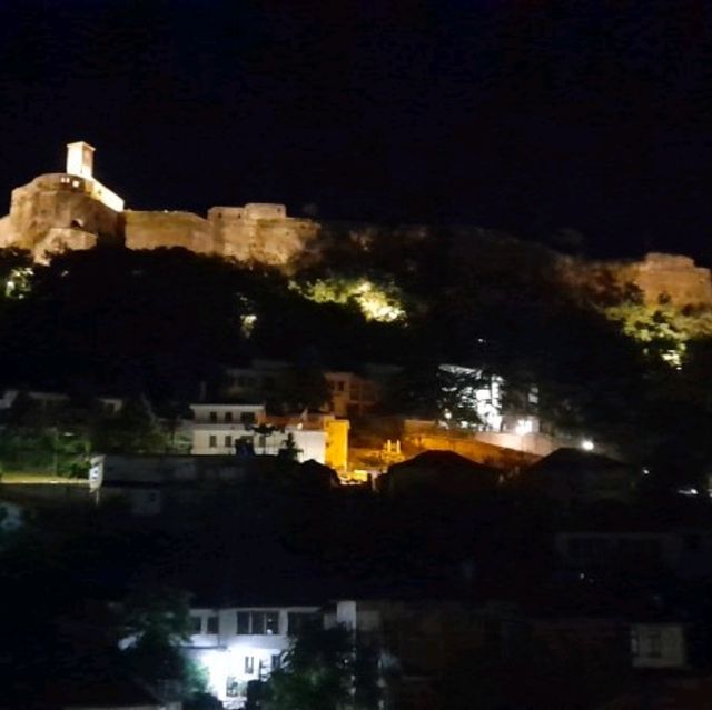 gjirokaster  castle night and day
