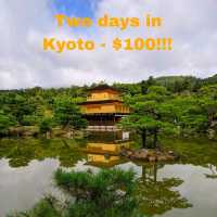 2 days in Kyoto no more than $100 per person.
