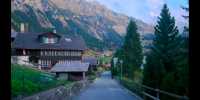 Swiss town of Wengen scenery