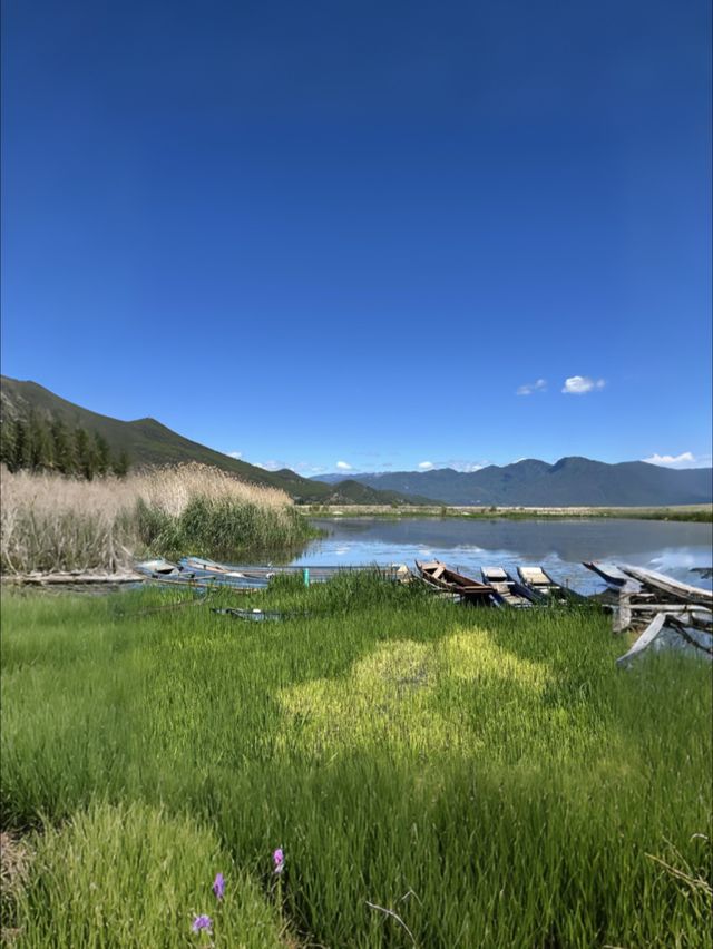 瀘沽湖，晴天嘅瀘沽湖每一幀都好靚