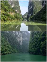 河池小三峽坐船睇山水景色靚到似幅畫真係正