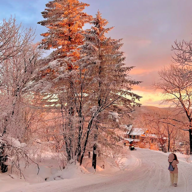 Changbai Mountain in December⭐️❄️: Sunset🌅, Snow Fun, and Magical Views 🌅❄️