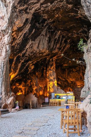The cave restaurant is super romantic