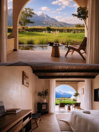 Stayed at a magical guesthouse with the snow-capped mountain right outside the window