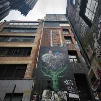 Street art alley in melbourne