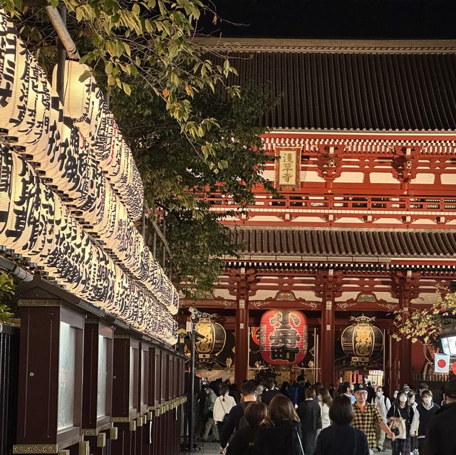 【東京】夜遅くの浅草寺さんぼ
