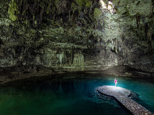 Epic cenote inside a cave