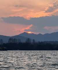 Sunset at West Lake in Hangzhou