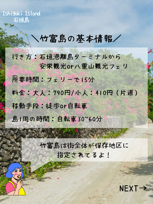【竹富島】石垣島から15分！日帰りで離島できる島🏝️