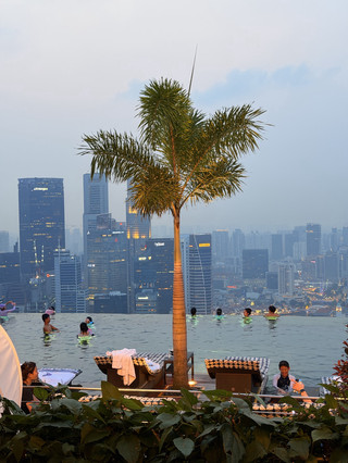 SkyPark Infinity Pool 🌆🏊♂️
Swimming above the Singapore skyline
One of the most memorable experiences at Marina Bay Sands is being able to ascend to the SkyPark Infinity Pool on the 57th floor and enjoy an almost unobstructed panoramic view of Singapore's skyline.
The infinity pool, approximately 150 meters long, sits about 200 meters above ground, offering a stunning view of the CBD skyline. The atmosphere is especially beautiful and enchanting in the evening as the natural light changes to a golden-blue hue and the buildings gradually light up.
As seen in the photos, skyscrapers like CapitaLand, J.P. Morgan, and central business district office buildings are visible in the background, while palm trees and green spaces surrounding the pool prevent the view from feeling too central.
🌇 Favorite time
If you have the opportunity to stay at Marina Bay Sands, I recommend allocating time from late afternoon to evening to witness three different viewpoints: the city in daylight → sunset → the nighttime skyline.
And especially during sunset. The golden light reflecting off the pool water and the surrounding buildings creates a stunning backdrop for photos.
🏨 Who has access?
Importantly, the Infinity Pool is not open to the general public; it's exclusively for Marina Bay Sands hotel guests. A room key must be presented to access the pool.
For non-hotel guests, you can still enjoy the views from the SkyPark Observation Deck on the 56th floor (a public area), or choose to dine at one of the SkyPark restaurants and bars to experience the panoramic views.
SkyPark Infinity Pool is more than just a swimming pool; it's one of the experiences that truly makes a stay at Marina Bay Sands different — soaking in the water, gazing at the skyscrapers, and letting the entire city unfold before your eyes ✨
📍 SkyPark Infinity Pool, Marina Bay Sands — Level 57, Singapore
📸 Original photos taken by myself
#skypark #infinitypool #marinabaysands #singapore #singaporeviews