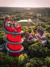 Wat Samphran (The Dragon Temple), Bangkok: A Unique Spiral Dragon Sanctuary