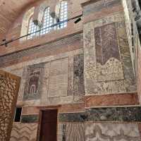 Looking at mosaics and frescoes in Kariye Mosque