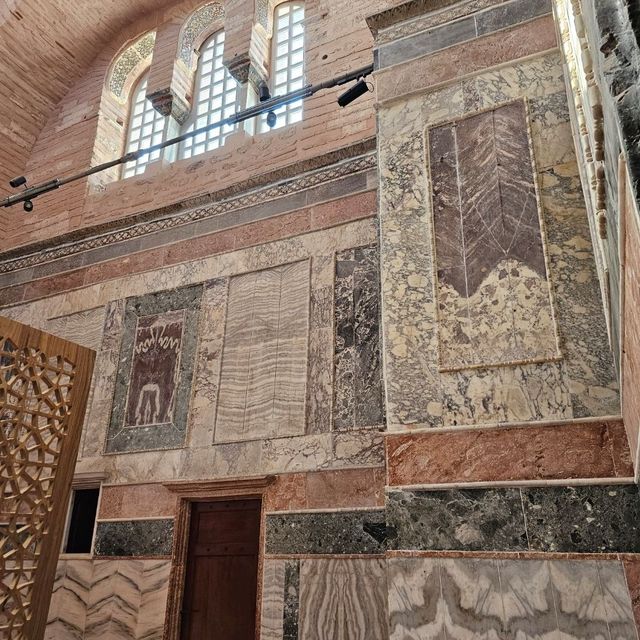Looking at mosaics and frescoes in Kariye Mosque