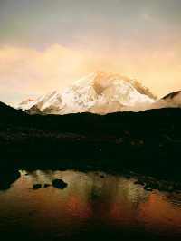 Golden sunset in Gorakshep