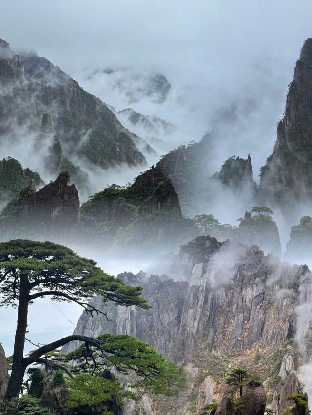 Climbing Huangshan Mountain