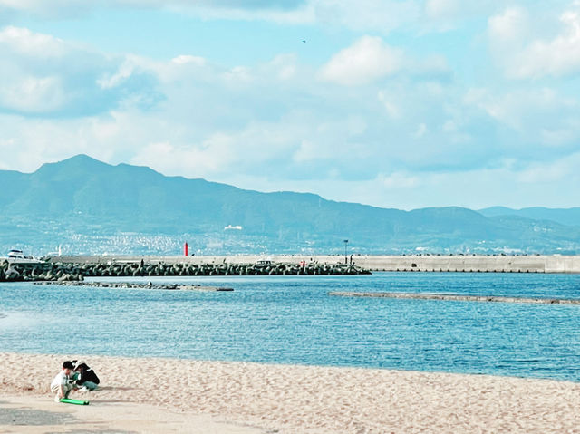 九州祕境夕陽海灘｜別府市內溫柔片刻 🏖️北濱海灘