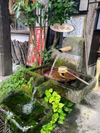 阿蘇神社門前町商店街喝一口泉水