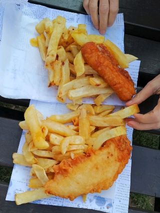 ปลาทอด มันฝรั่งทอด และคุกกี้ ที่พิพิธภัณฑ์บีมิช