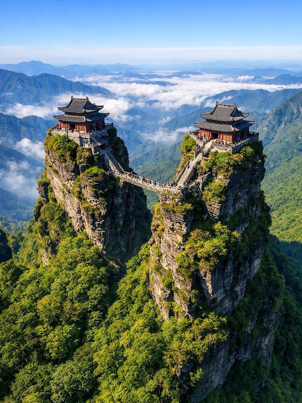 Fanjingshan — Where Heaven Touches Earth. 🇨🇳 🏔️ ⛰️ 🏯🌿 🌎 