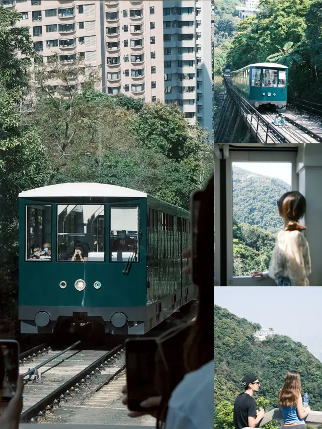 Visiting Victoria Peak in Hong Kong, you must take the vintage tram! Includes transportation + photo spots