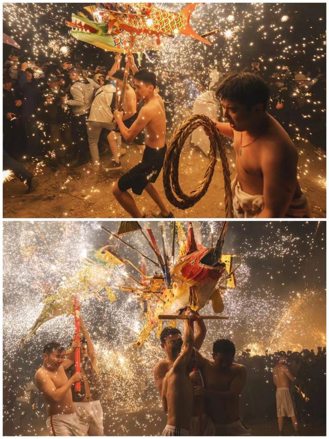 煙花火龍舞人間我看到了一場震撼的非遺