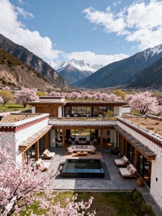 林芝索松村の山泽居に滞在し、子どもと一緒に雪山と桃の花の秘境を楽しむ