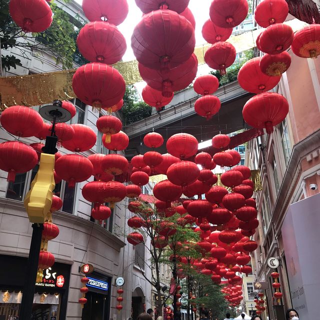 Catching eyes red Chinese lantern displayed in hongkong. 😁