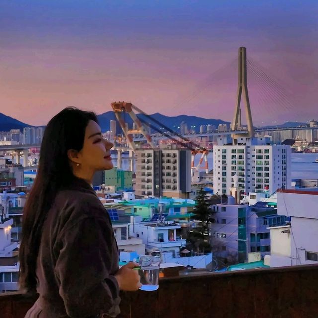 부산항대교 뷰 자쿠지숙소 테라스맛집 '영도 오롯'