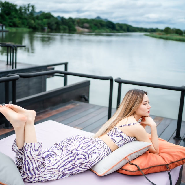 🏞ไปนอนชิลๆ ริมแม่น้ำแคว,กาญจนบุรี แบบลักชู⚡️